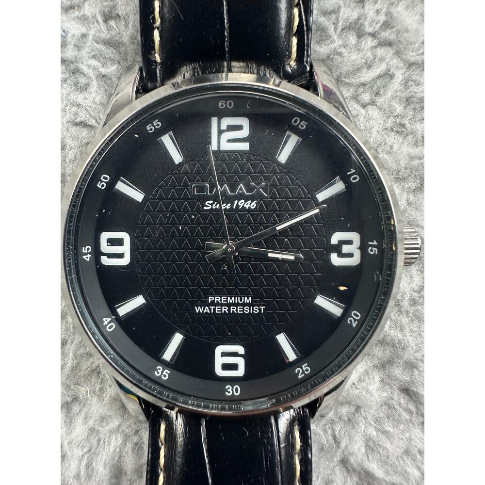 Omax Premium Water Resist Men's Silver & Black Watch